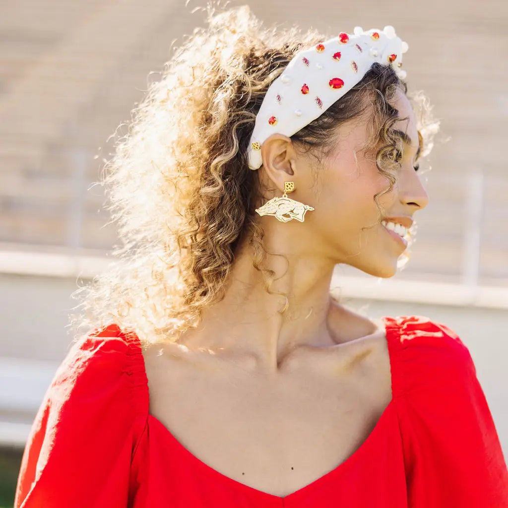 Gold Running Razorback Earrings
