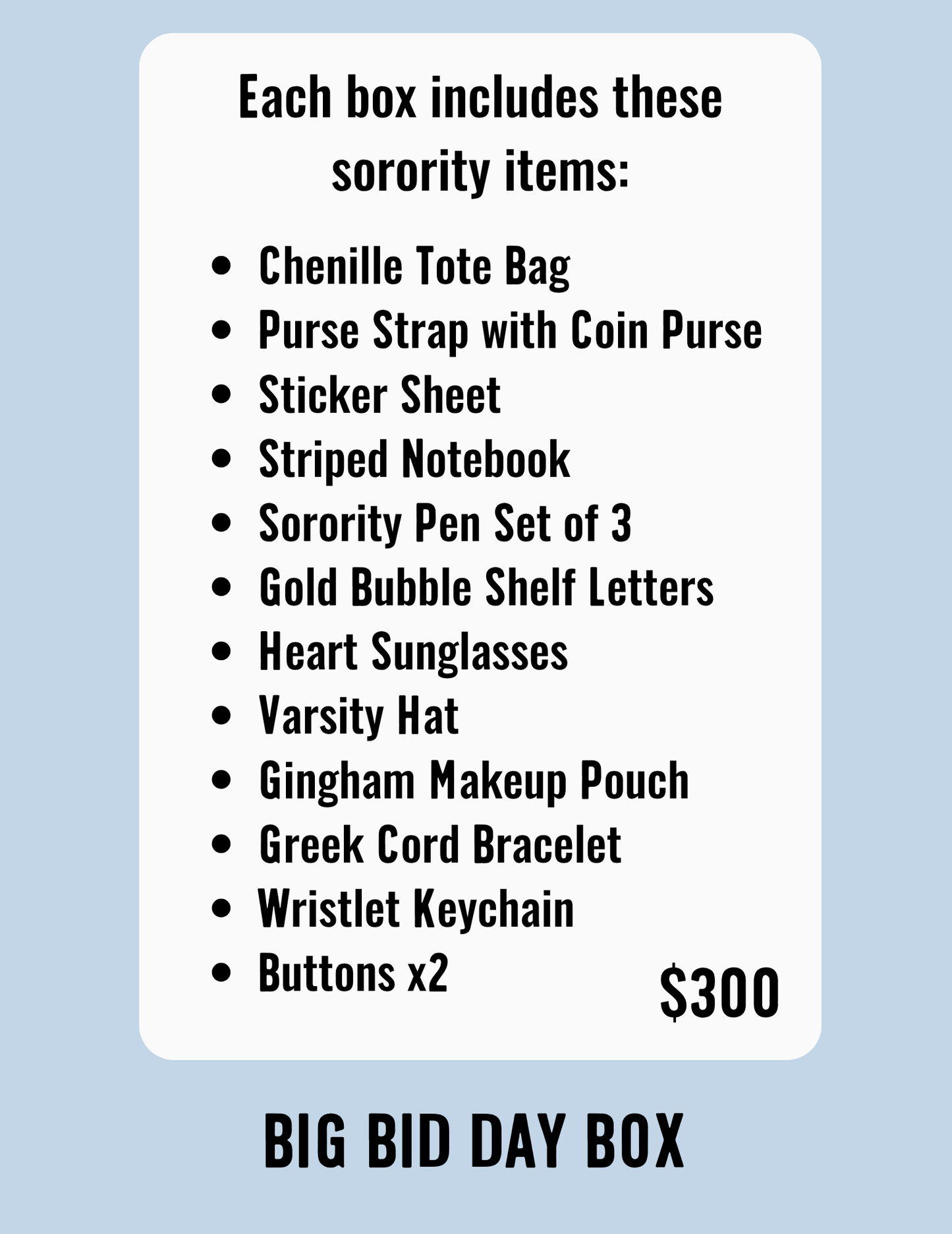 Sorority Bid Day Box