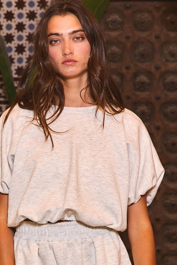 Scuba Bubble Hem Crop Top