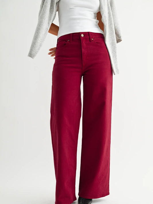 Cherry Palazzo Wide Leg Jeans