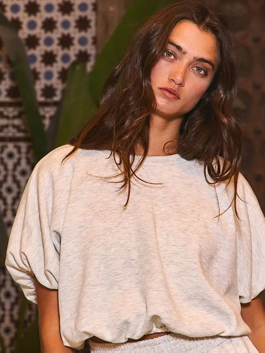 Scuba Bubble Hem Crop Top