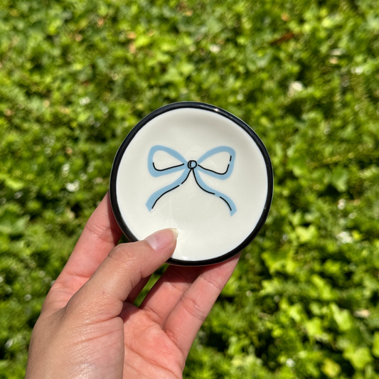 Blue Bow Ring Dish