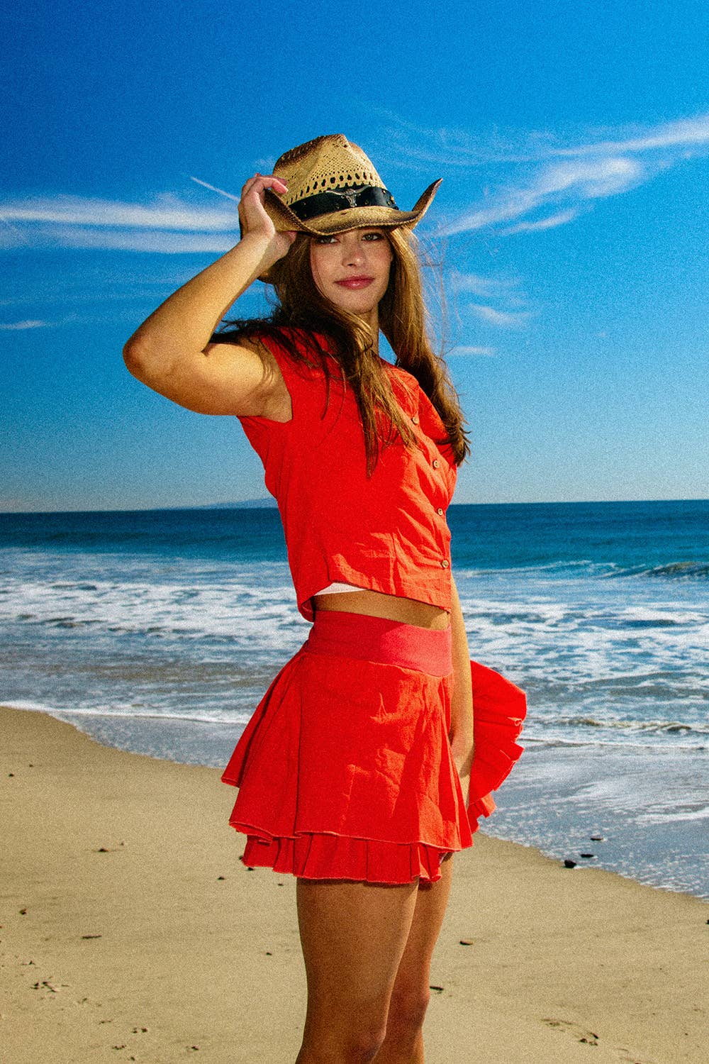 Cotton Flare Mini Skirt