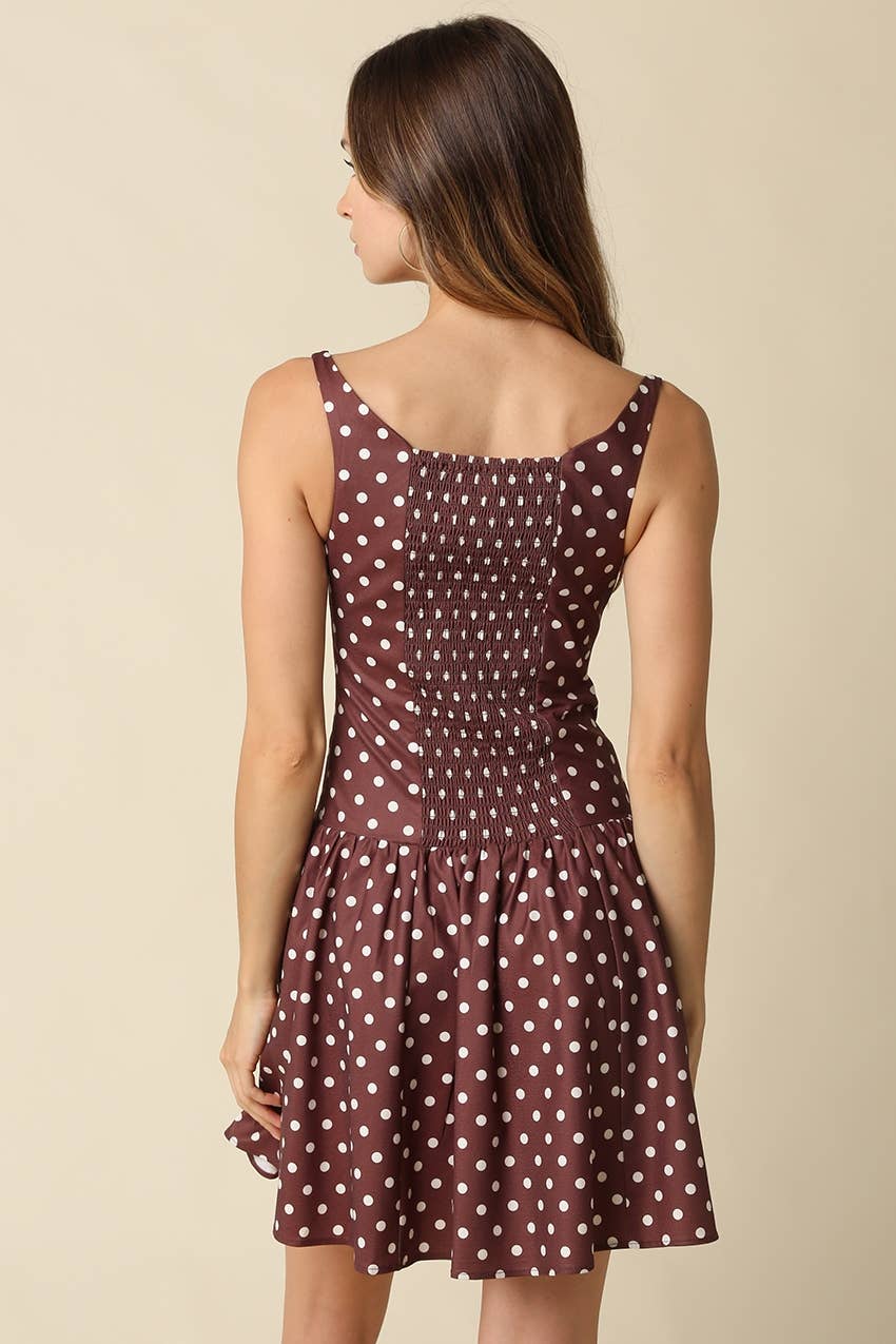 Cocoa Polka Dot Mini Dress