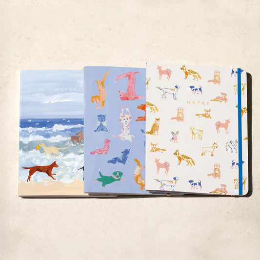Dogs Seedlings Sewn Trio Notebook Set