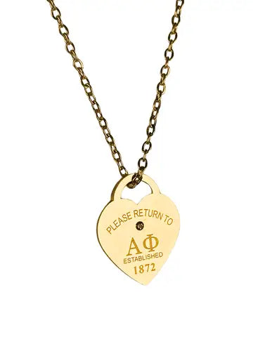 Greek Please Return Necklace