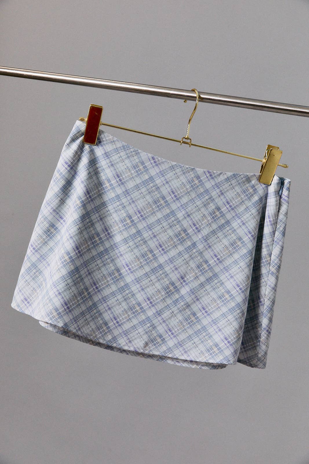 MID WAIST PLEATED PLAID SKIRT