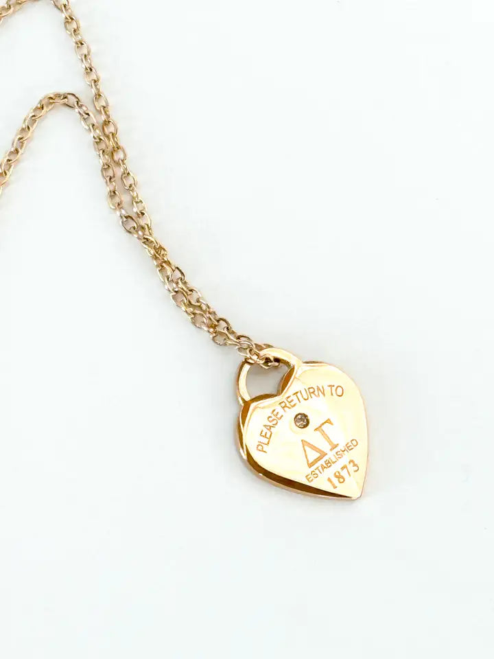 Greek Please Return Necklace