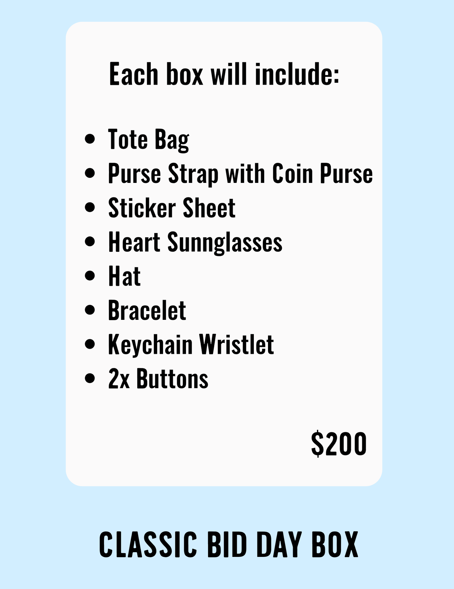 Bid Day Sorority Box