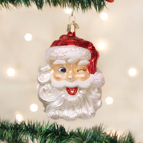 Glass Santa Ornaments