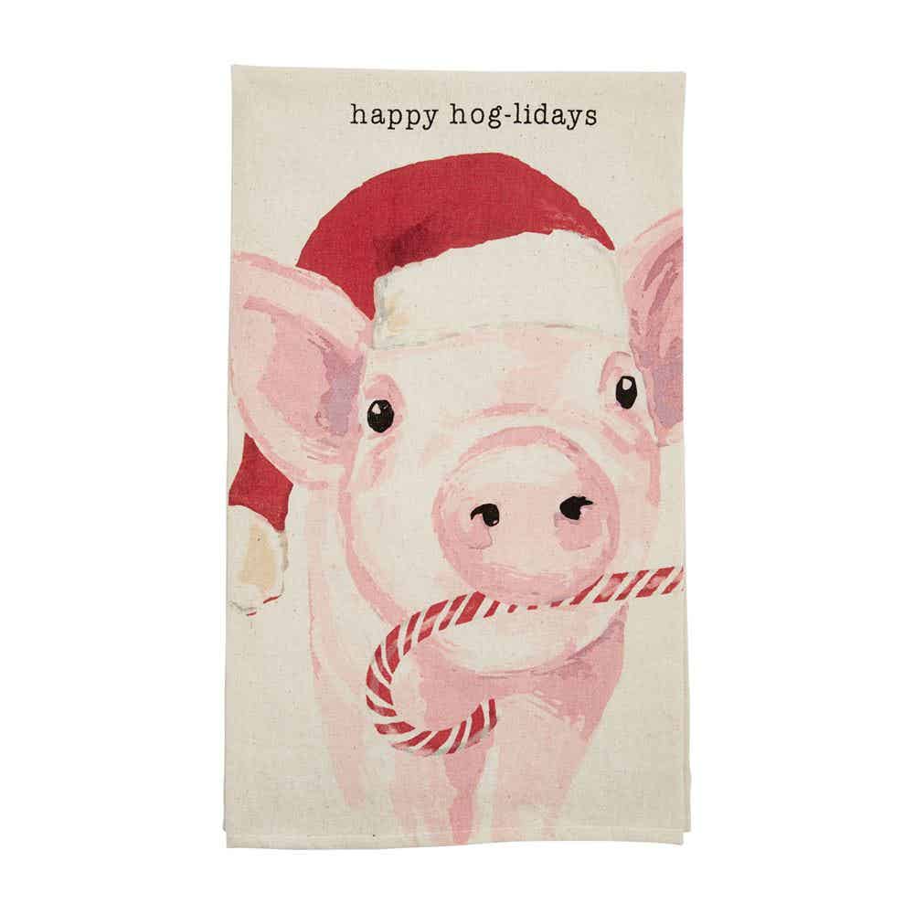 Farm Animals Holiday Dish Towel