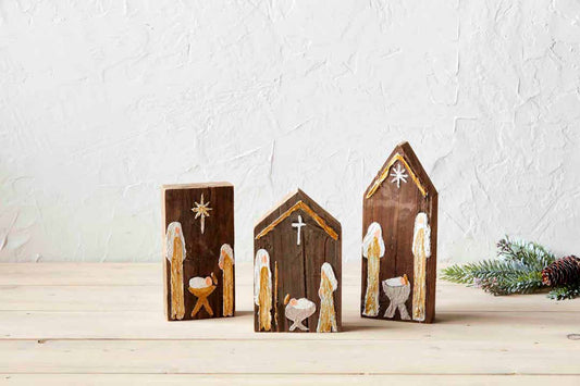 Reclaimed Wood Nativity Plaque