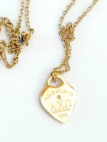 Greek Please Return Necklace