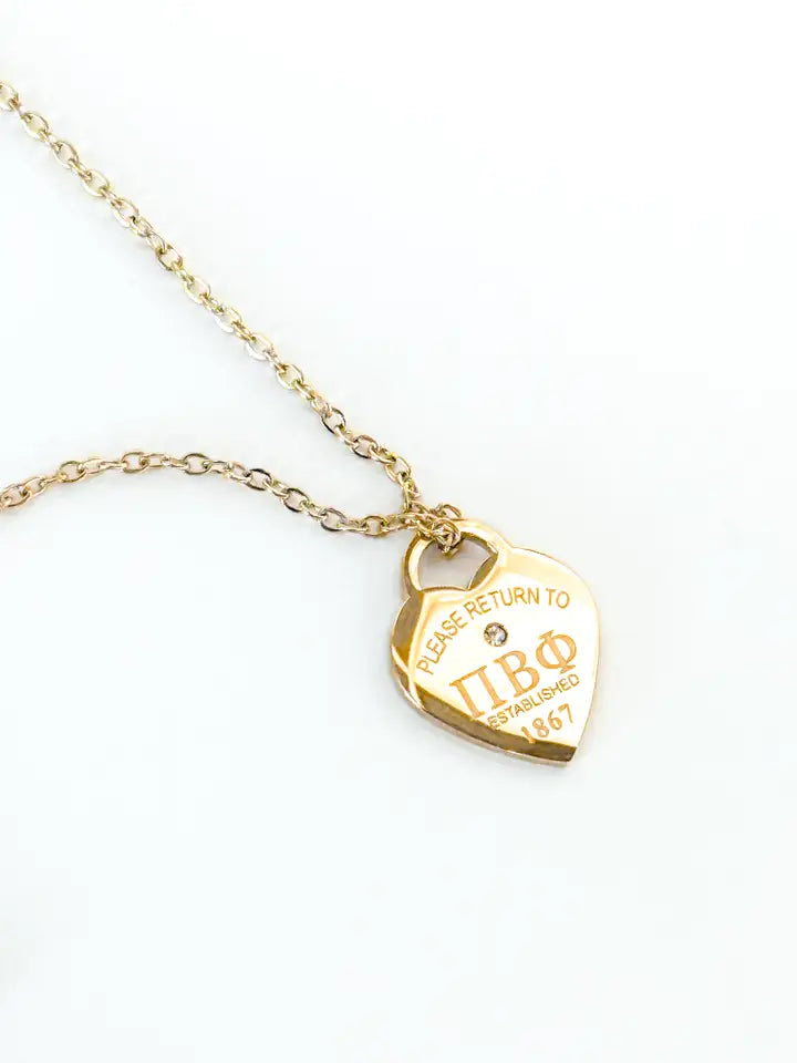 Greek Please Return Necklace