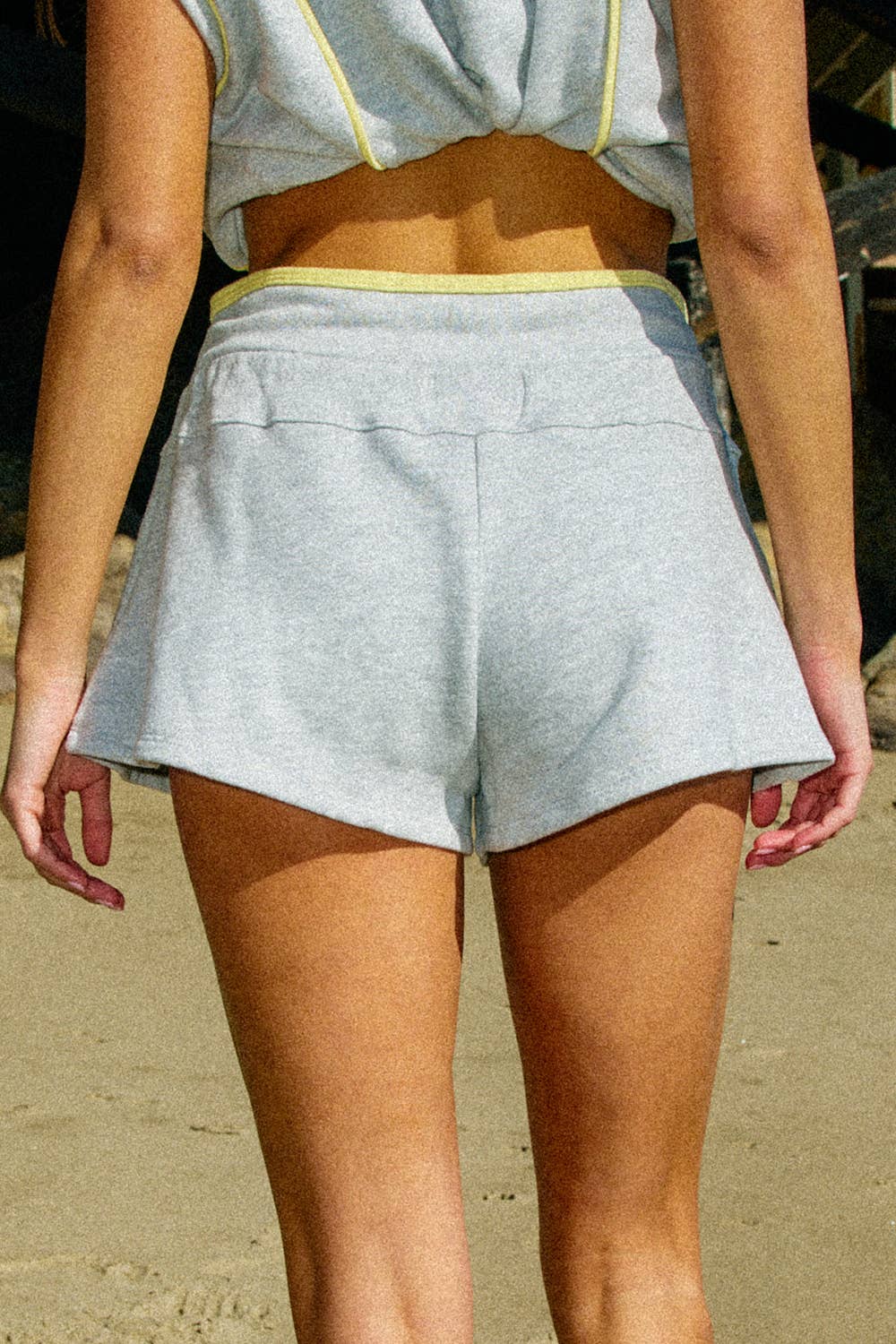 Drawstring Solid Terry Shorts