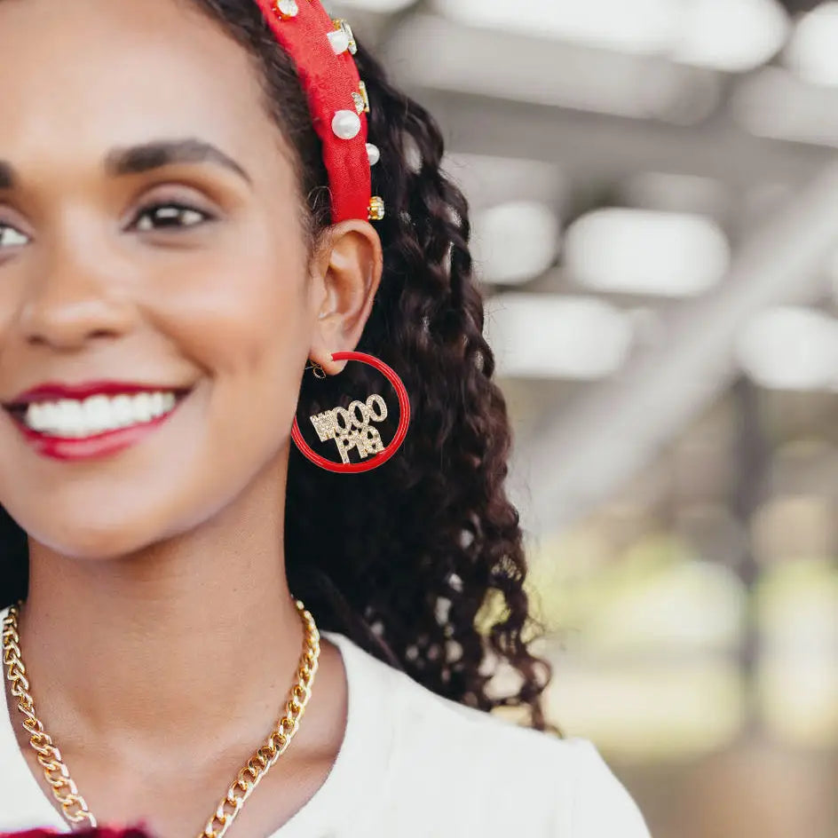 WOOO PIG Pave Hoop Earrings