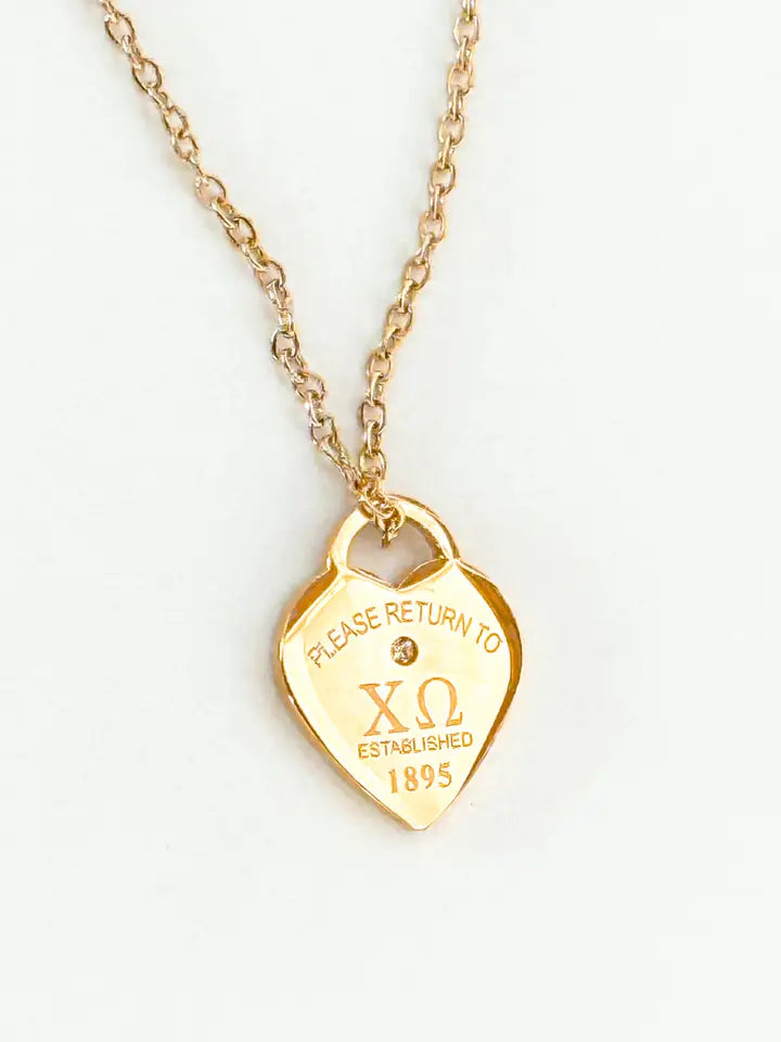 Greek Please Return Necklace