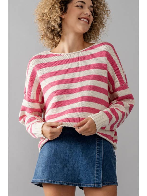 Loose Fit Stripe Sweater