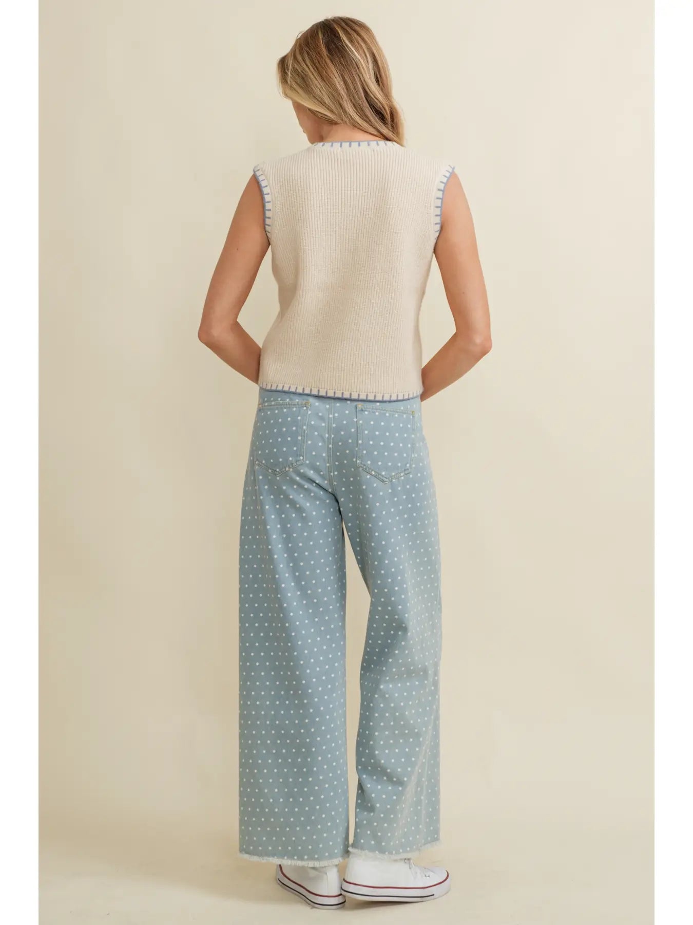 Contrast Stitch Sweater Vest