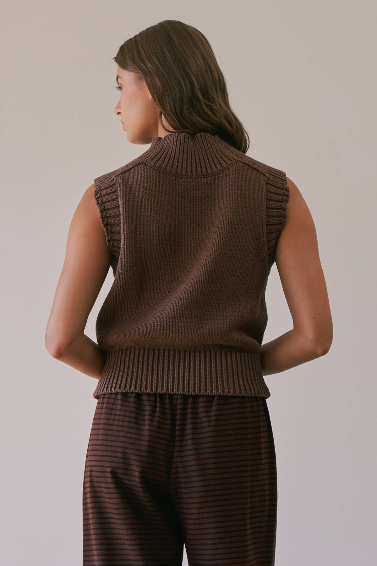 Lexi Ribbed Mock Neck Sweater Vest