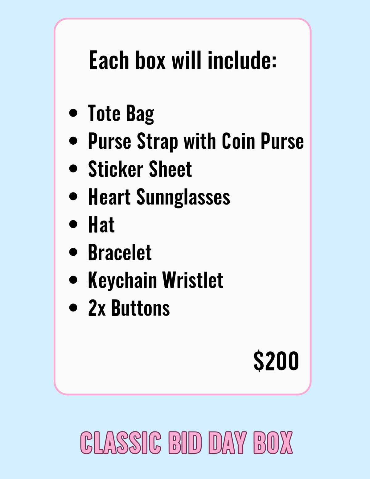 Sorority Bid Day Box