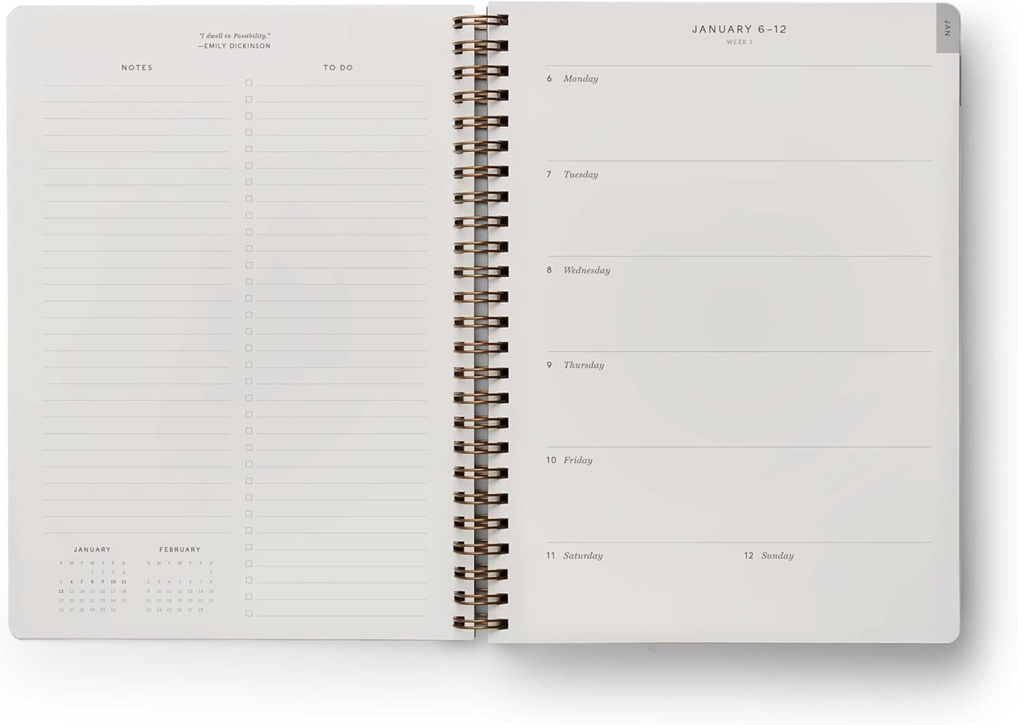 2025 Roses 12- Month Softcover Spiral Planner