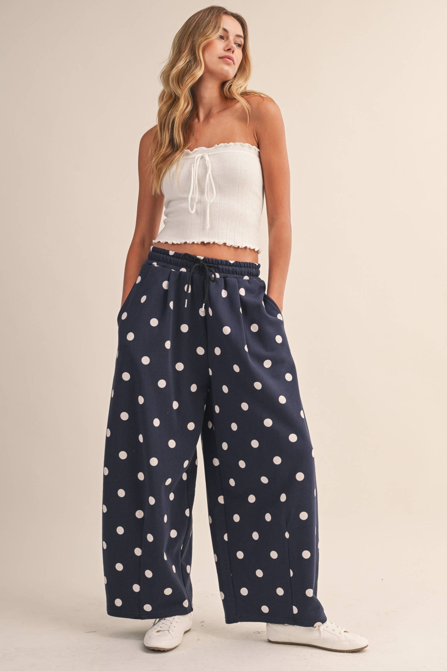 POLKA DOT BARREL SWEATPANTS