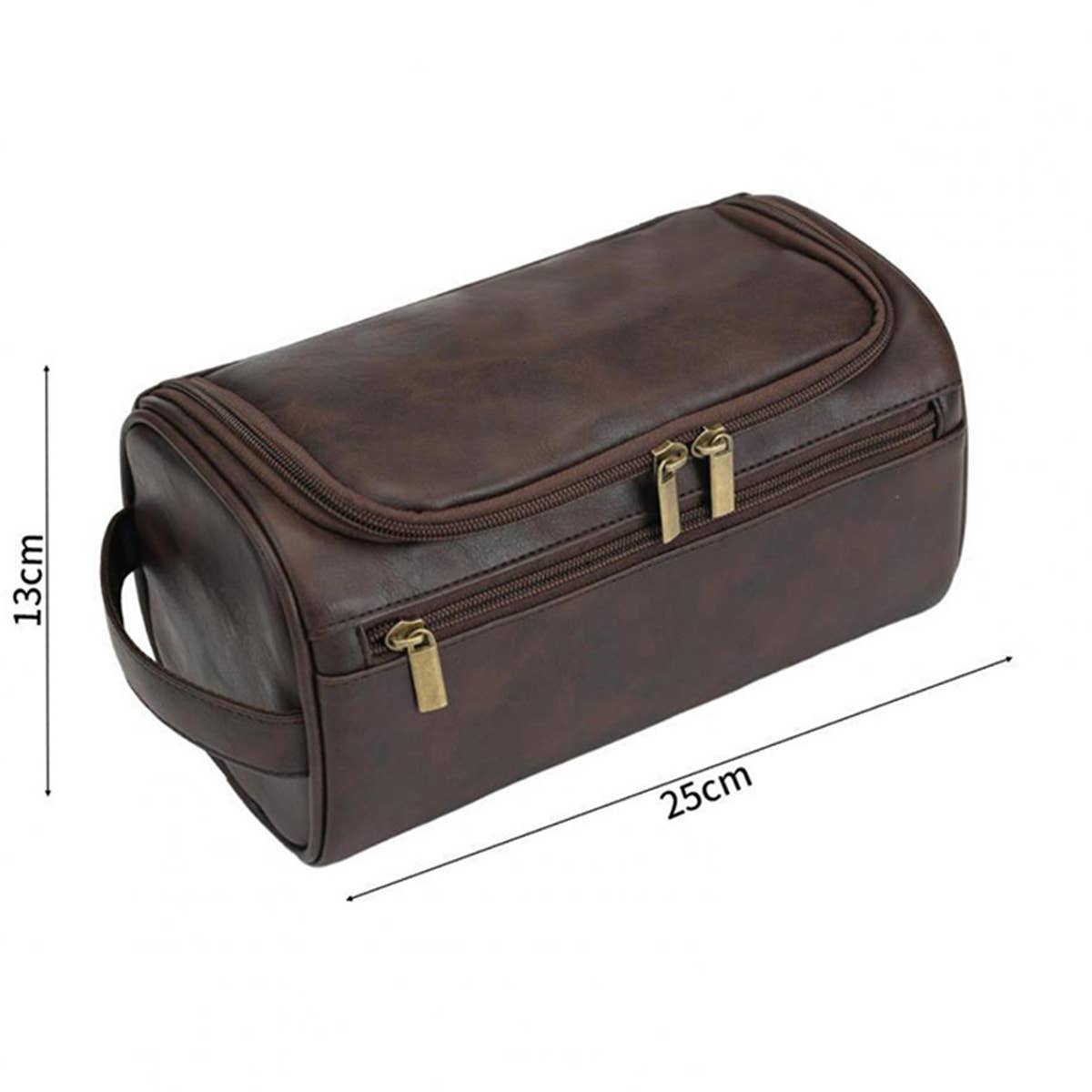 RETRO TRAVEL PU LEATHER COSMETIC BAG