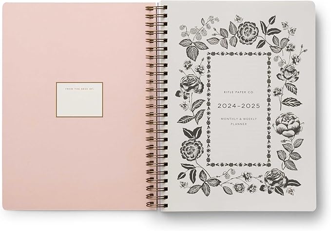 2025 English Rose Academic Softcover Spiral Planner