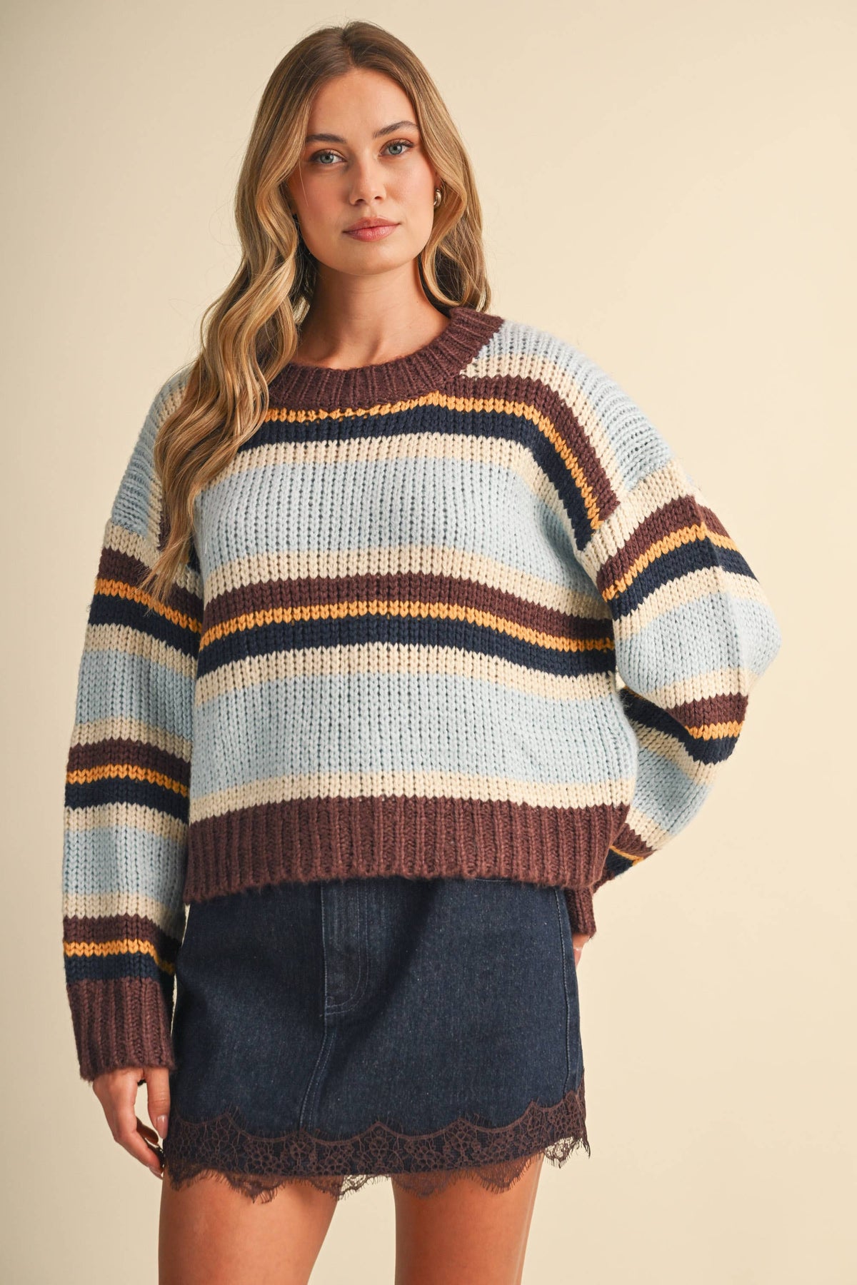 MULTI STRIPED SWEATER TOP