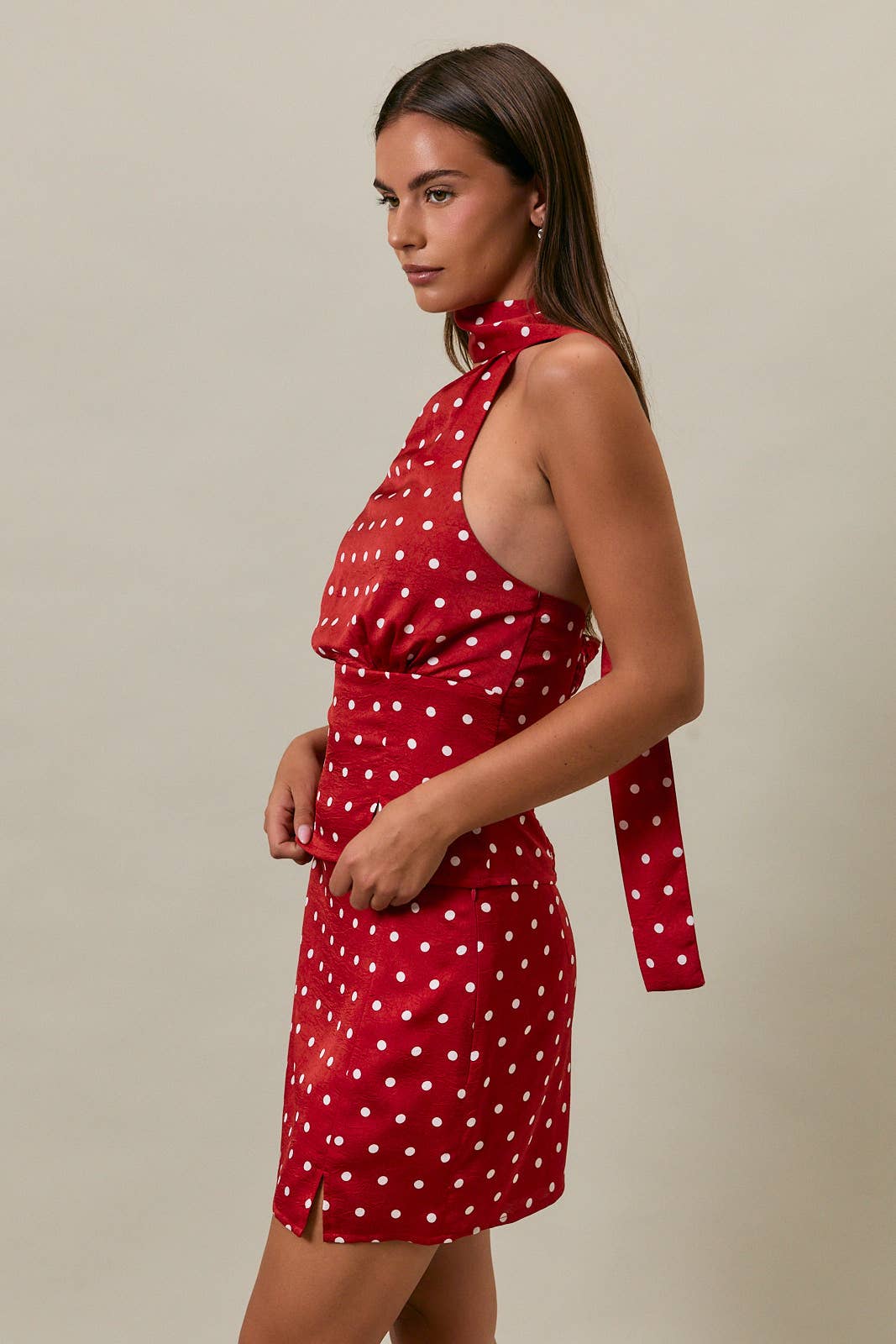 POLKA DOT LOW RISE SKIRT