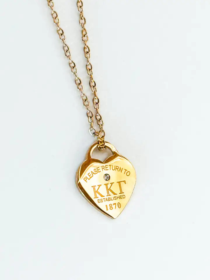 Greek Please Return Necklace