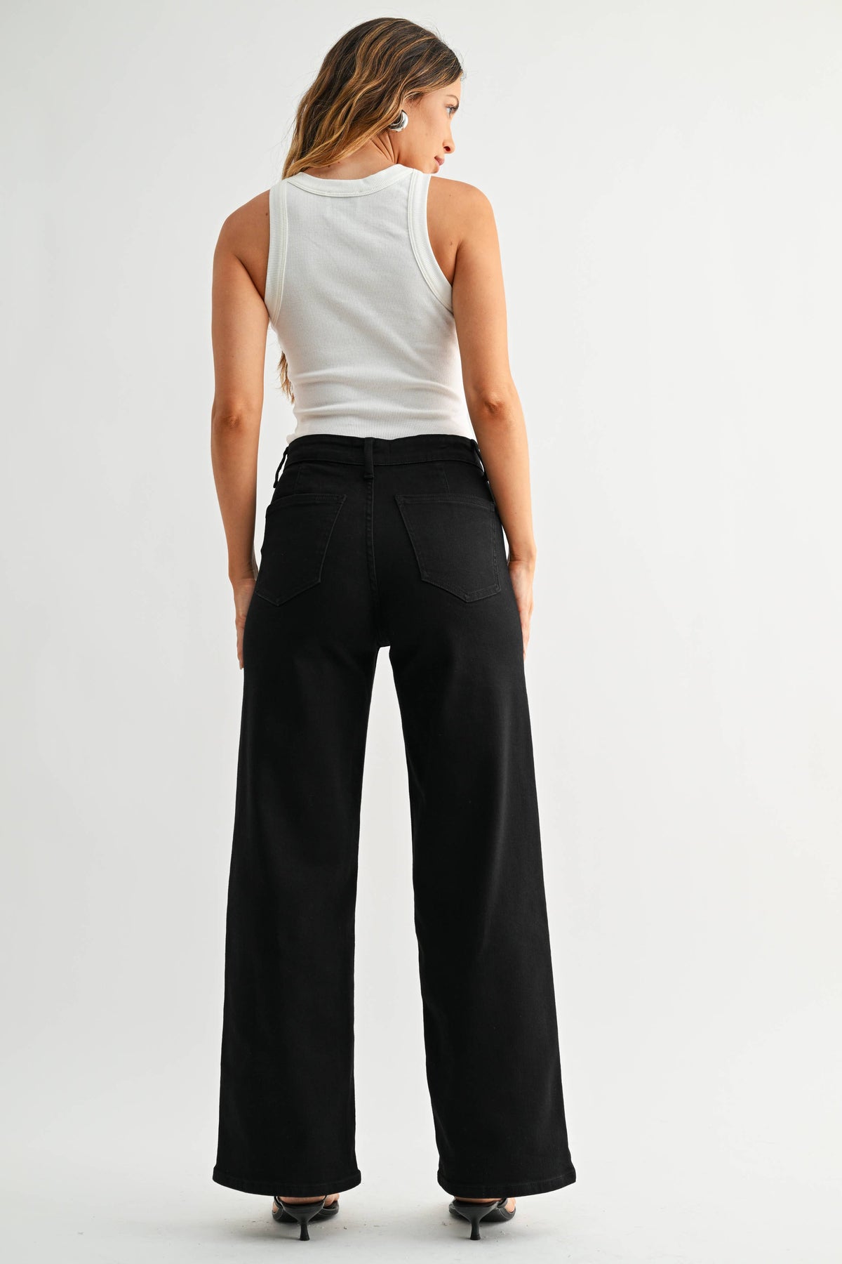 Black Hidden Pocket High Rise Trouser
