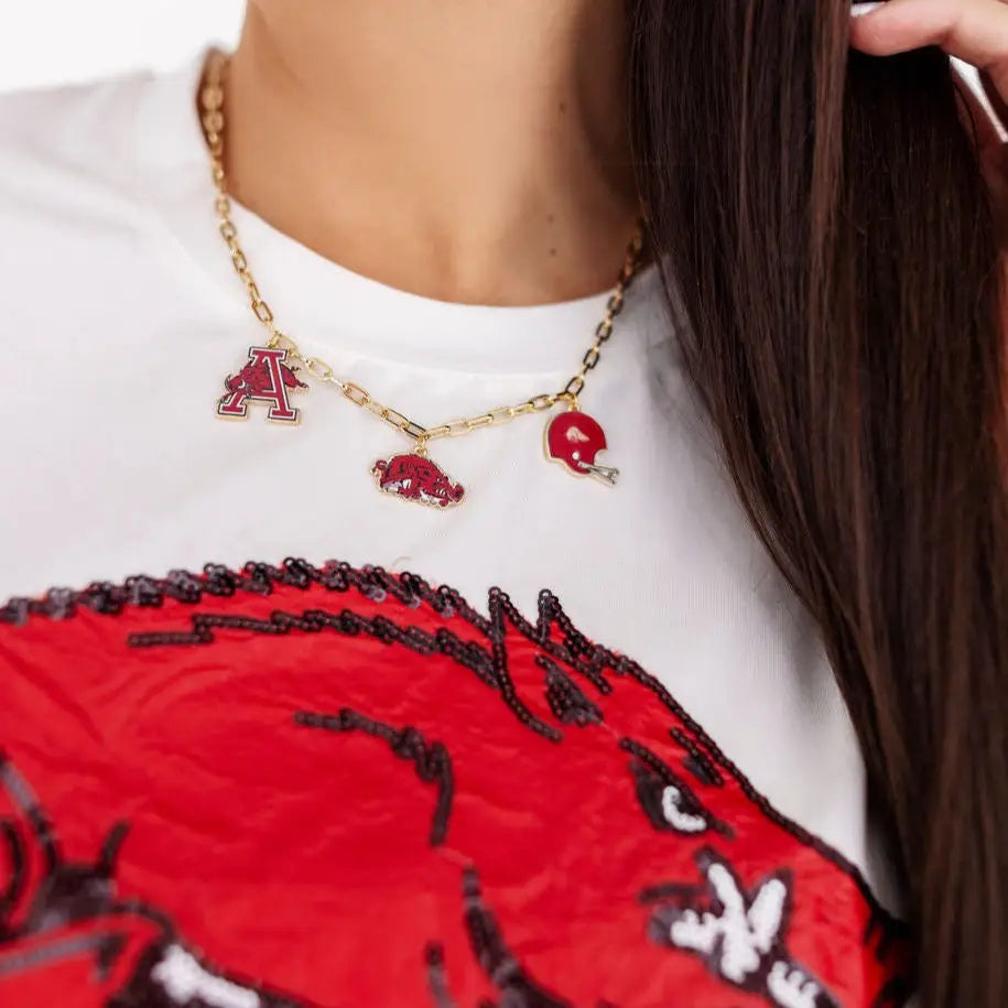 College Vault Arkansas Charm Necklace