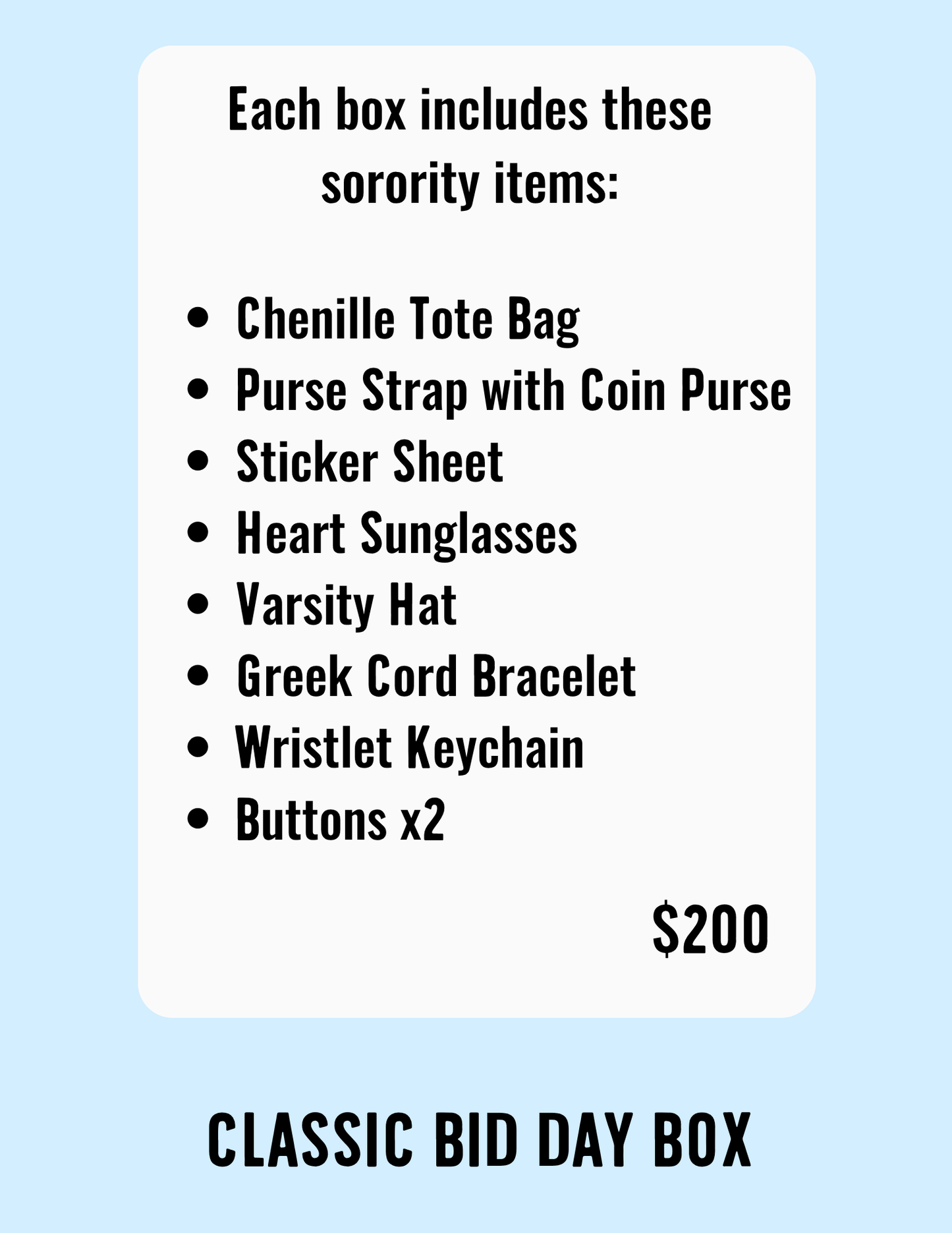Sorority Bid Day Box
