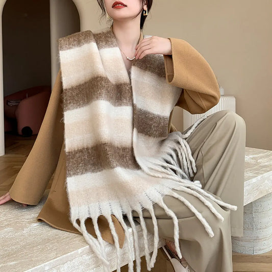 Plush Striped Scarfs