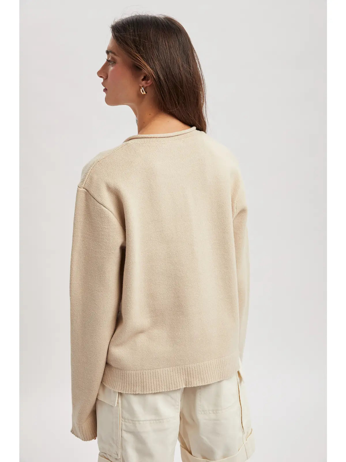 Natural Button-Up Cardigan