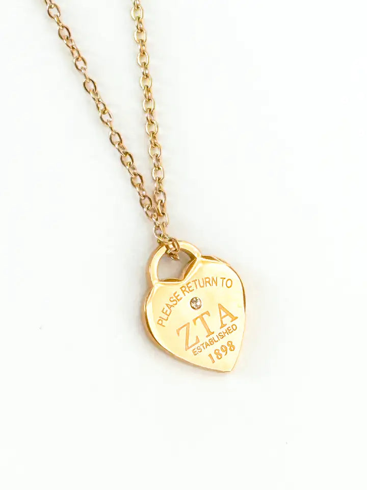 Greek Please Return Necklace