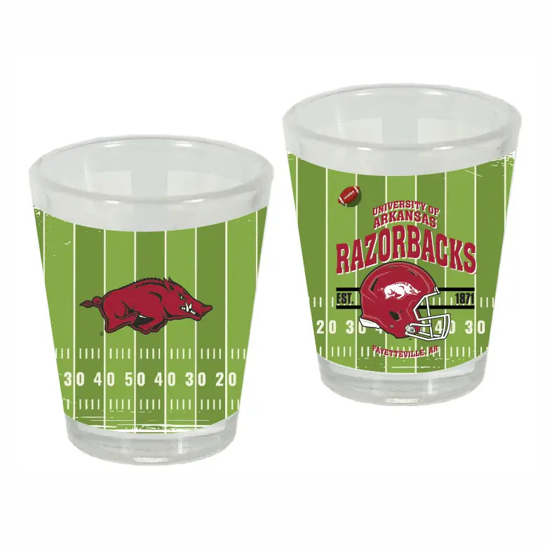 Arkansas Razorbacks Football Field Shot Glass