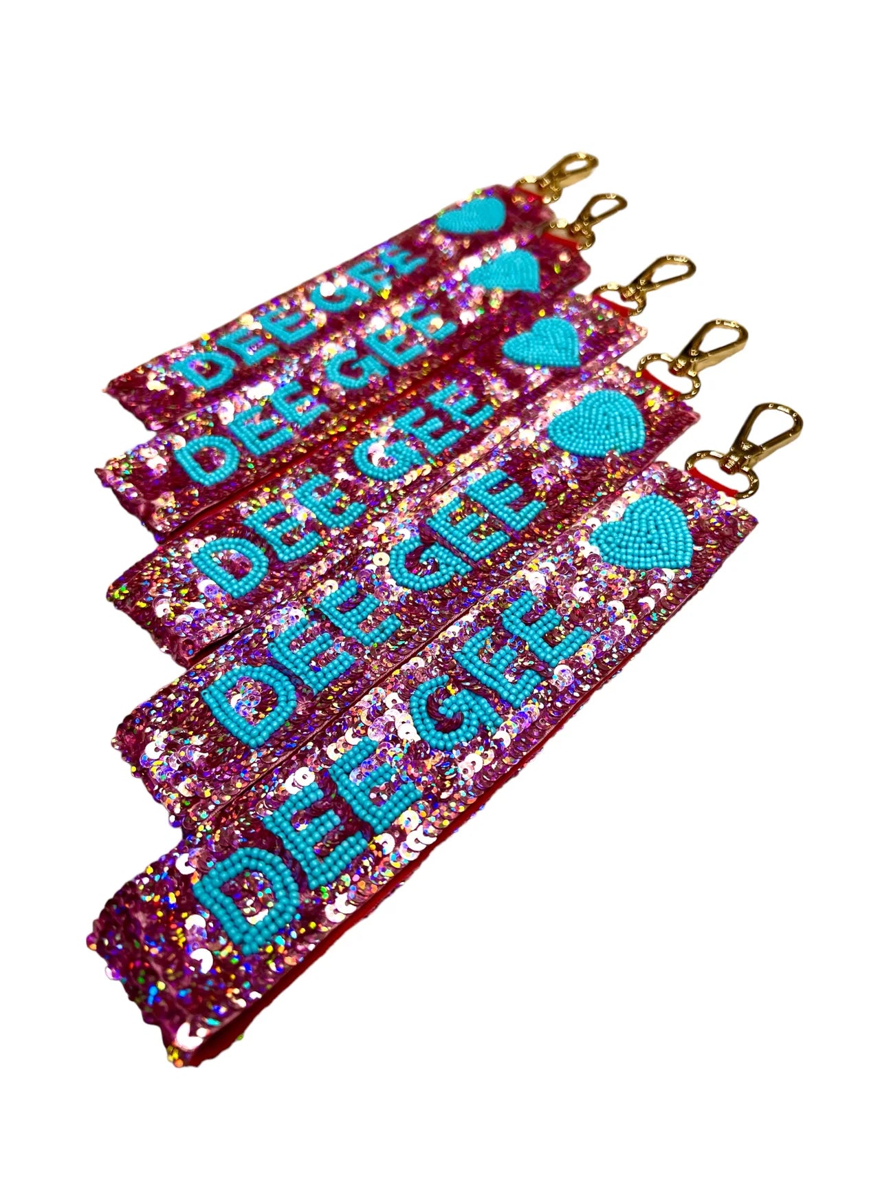 Sequin Heart Wristlet