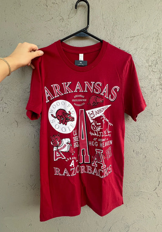 Arkansas Razorback Collage Short Sleeve