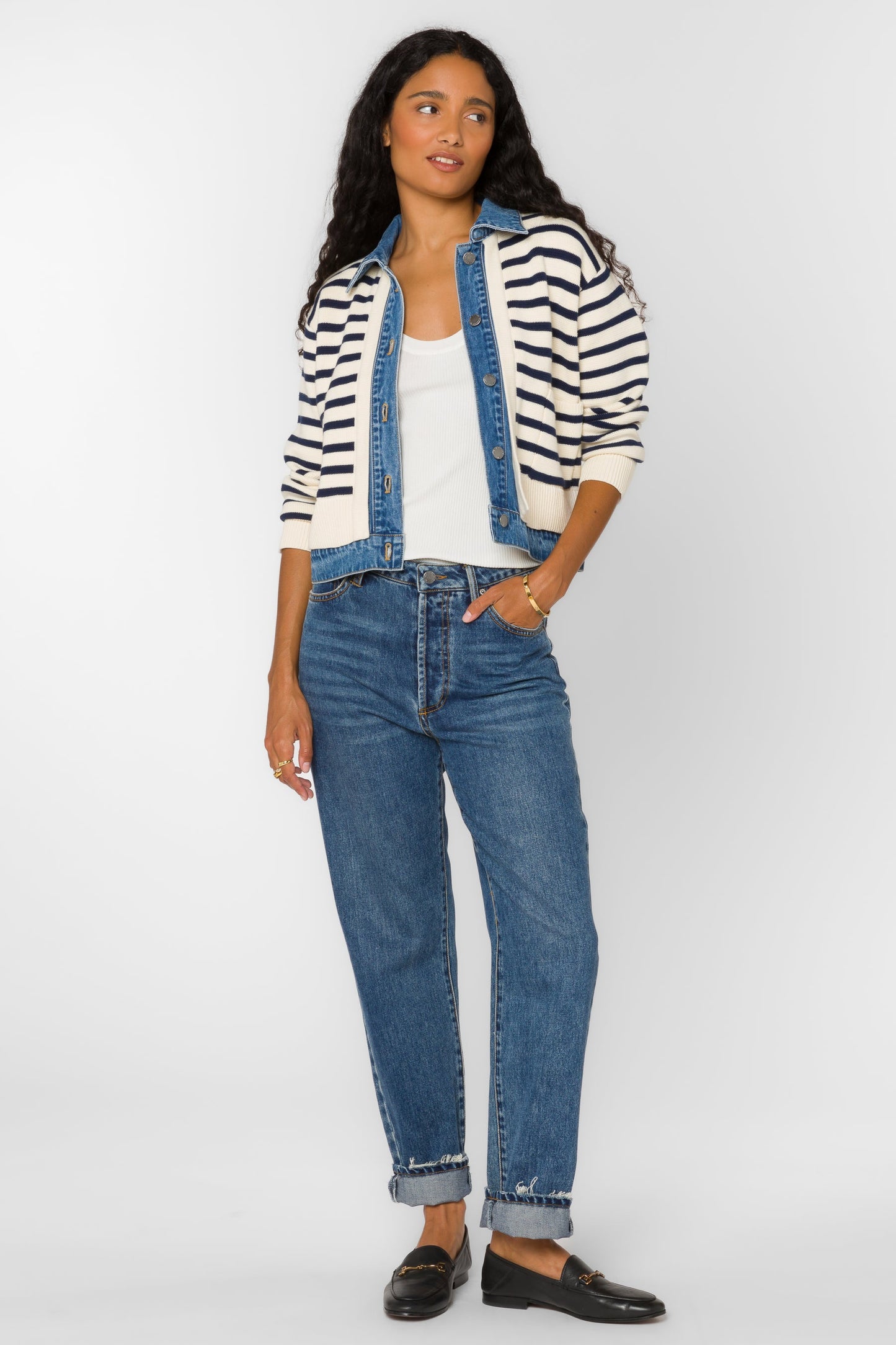 Francis Ivory Blue Denim Jacket