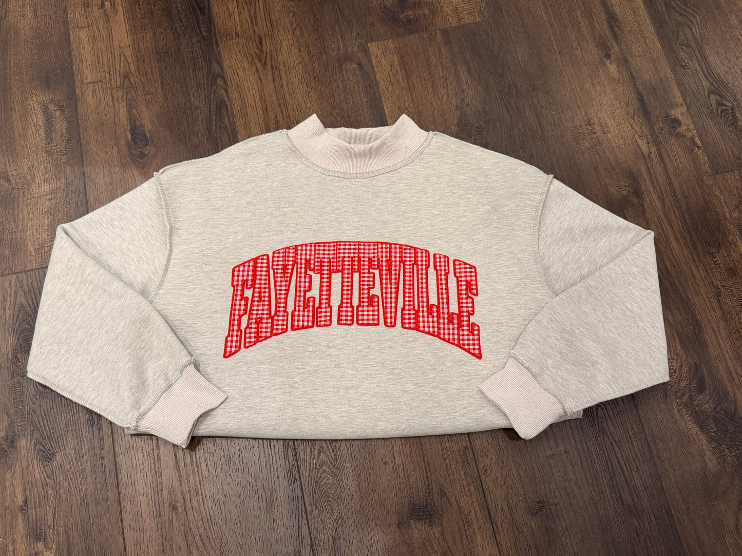 Red Gingham Fayetteville Mock-Neck