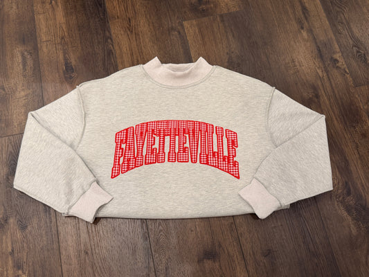 Red Gingham Fayetteville Mock-Neck