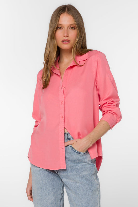 Leila Strawberry Ice Button Down Shirt