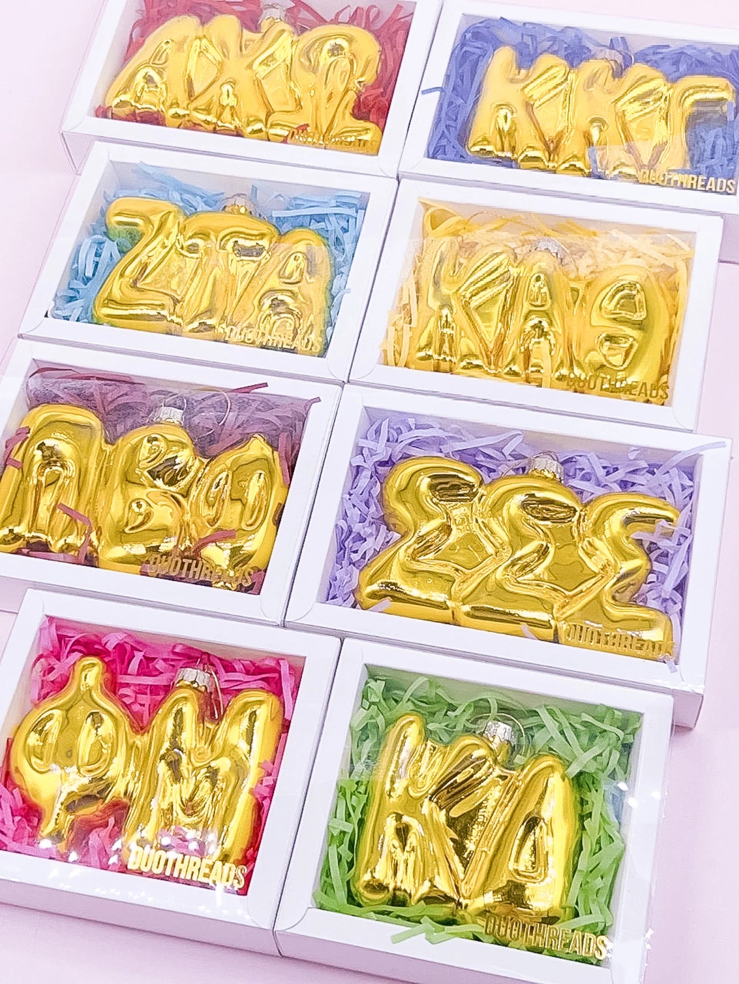 Greek Gold Bubble Letter Sorority Ornament
