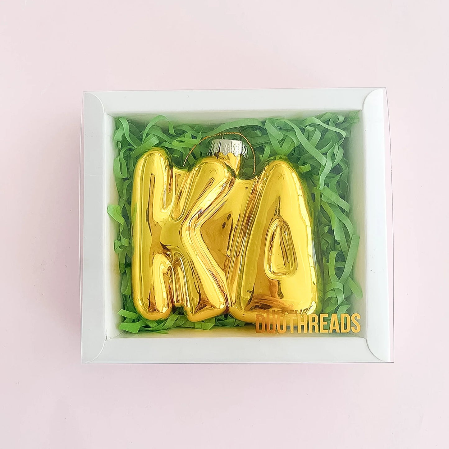Greek Gold Bubble Letter Sorority Ornament