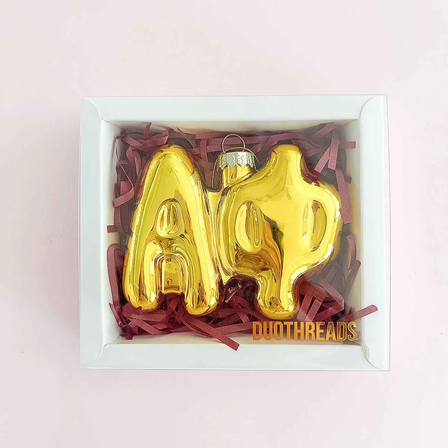 Greek Gold Bubble Letter Sorority Ornament
