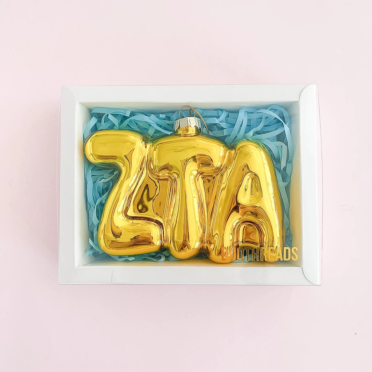 Greek Gold Bubble Letter Sorority Ornament
