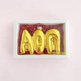 Greek Gold Bubble Letter Sorority Ornament